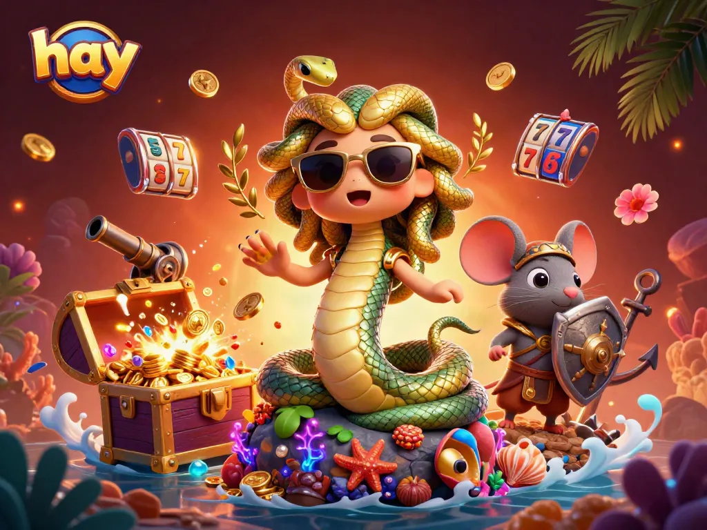 Spin the reels with 'hay' in this vibrant casino illustration featuring dynamic gaming elements.