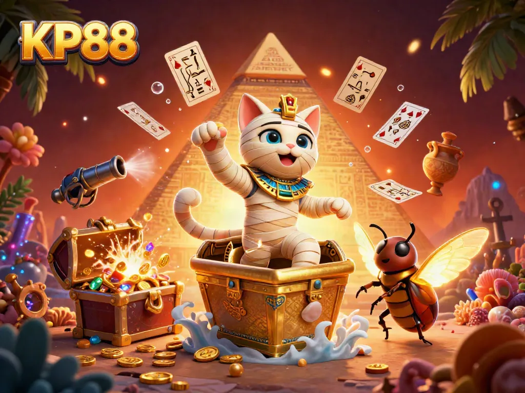 Experience thrilling gameplay with KP88's Egyptian-themed casino adventure featuring dynamic characters.